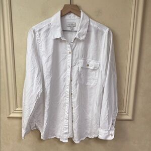 New! Lucky Brand Lyocell White Button Down Shirt XL